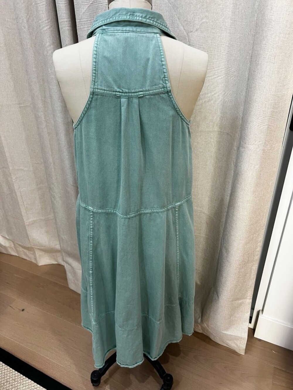 ANTHROPOLOGIE PILCRO Sleeveless Halter Swing Midi Dress Sz M Mint Green - Picture 10 of 13